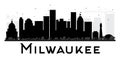 Milwaukee City skyline black and white silhouette. Royalty Free Stock Photo