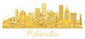 Milwaukee City skyline golden silhouette. Royalty Free Stock Photo