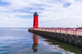 Milwaukee lighthouse on sunny day Royalty Free Stock Photo