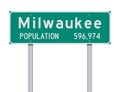 Milwaukee Population road sign