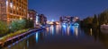 Milwaukee River walk at night Royalty Free Stock Photo