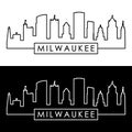 Milwaukee skyline. Linear style.