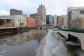 Milwaukee skyline, located on Lake Michigan in Wisconsin, USA,