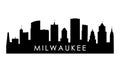 Milwaukee skyline silhouette. Royalty Free Stock Photo