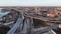 MILWAUKEE, USA - APRIL 26, 2018: Aerial view of american city a Royalty Free Stock Photo