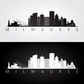 Milwaukee usa skyline and landmarks silhouette