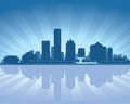 Milwaukee Wisconsin city skyline silhouette Royalty Free Stock Photo