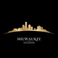 Milwaukee Wisconsin city skyline silhouette black background Royalty Free Stock Photo