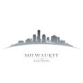 Milwaukee Wisconsin city skyline silhouette whitek background Royalty Free Stock Photo