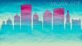 Milwaukee Wisconsin City Skyline Vector Silhouette. Broken Glass Abstract Geometric Dynamic Textured. Banner Background. Colorful Royalty Free Stock Photo