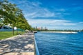 Milwaukee, Wisconsin Lakefront and Milwaukee Cityscape along Lake Michigan Royalty Free Stock Photo