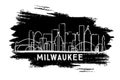 Milwaukee Wisconsin Skyline Silhouette. Hand Drawn Sketch. Royalty Free Stock Photo