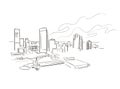 Milwaukee Wisconsin usa America vector sketch city illustration line art Royalty Free Stock Photo