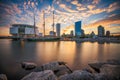 Milwaukee, Wisconsin, USA Downtown City Skyline on Lake Michigan Royalty Free Stock Photo