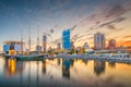 Milwaukee, Wisconsin, USA downtown city skyline on Lake Michigan Royalty Free Stock Photo