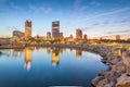 Milwaukee, Wisconsin, USA downtown city skyline on Lake Michigan Royalty Free Stock Photo