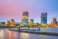 Milwaukee, Wisconsin, USA downtown city skyline on Lake Michigan Royalty Free Stock Photo