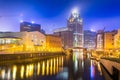 Milwaukee, Wisconsin, USA downtown skyline on the Milwaukee River Royalty Free Stock Photo