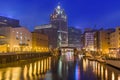 Milwaukee, Wisconsin, USA downtown skyline on the Milwaukee River Royalty Free Stock Photo