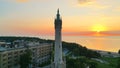 Milwaukee's historic North Point Water Tower with a sunrise over Lake Michigan Royalty Free Stock Photo