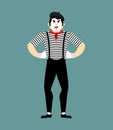 Mime angry. pantomime evil. mimic aggressive. Vector illustration