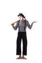 The mime with axe isolated on white background Royalty Free Stock Photo
