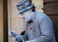 Mime dressed like Charlie Chaplin in the streets of Padova. Italy