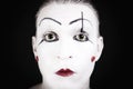 Mime face with a theatrical makeup Royalty Free Stock Photo