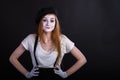 Mime Girl upset akimbo Royalty Free Stock Photo