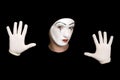 Mime isolated on a black background Royalty Free Stock Photo