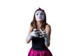 Mime isolated on white background Royalty Free Stock Photo