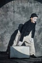 Mime Performing Act with Suitcase on Stage Royalty Free Stock Photo