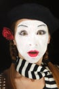 Mime portrait with surprised face expression