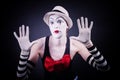 Mime with red bow Royalty Free Stock Photo