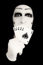 Mime with Royal Flush Royalty Free Stock Photo