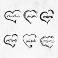 Mimi Heart Bundle, Mother\'s Day, Mimi Heart, Hand Drawn Heart Mimi Heart Bundle, Mother\'s Day, Mimi Heart