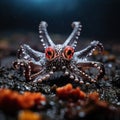 Mimic Octopus On Volcanic Sand  Made With Generative AI illustration Royalty Free Stock Photo