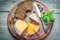 Mimolette with hazelnuts Royalty Free Stock Photo