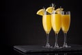 Mimosa cocktails in champagne glasses Royalty Free Stock Photo