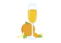 Mimosa drink vector illustration