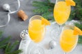 Mimosa cocktail for Christmas