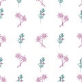 Mimosa Mirtle-Flowers in Bloom seamless repeat pattern