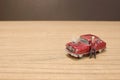 a min figures of a people and car Royalty Free Stock Photo