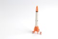min worker figure of the small Rocket Ship Royalty Free Stock Photo