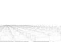 Mina hajj tents in Saudi Arabia for pilgrims. Islamic pilgrimage. Pillar of Islam. Vector drawing pencil illustration