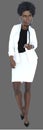 Full body portrait of a beautiful young woman - medical doctor or veterinarian - standing on an isolated background Royalty Free Stock Photo