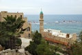 Minaret of Al-Bahr Mosque in old city Jaffa, Israel Royalty Free Stock Photo