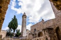 Minaret of the Ayyubid Mosque of Omar in Jerusalem Royalty Free Stock Photo