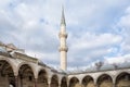 Minaret and domes in the courtyard of Suleymaniye Mosque, Istanbul, Turkey Royalty Free Stock Photo