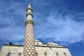 The minaret of the historical Uc Serefeli Mosque, located on the Edirne, Turkey.